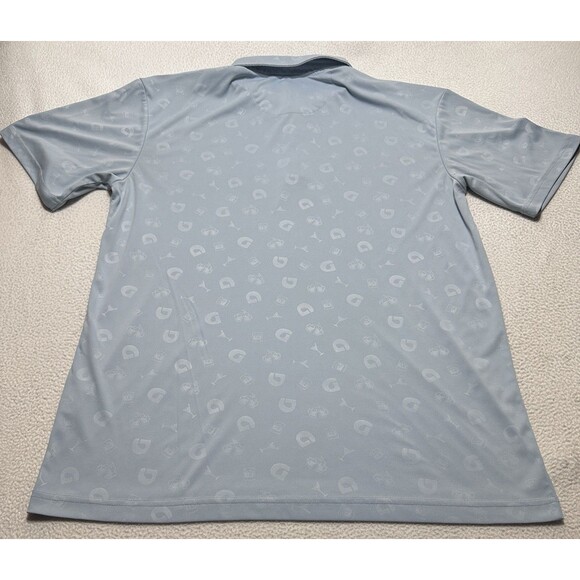 Swannies Polo Golf Shirt Blue Size XL Performance All Over Print Preppy Casual - Picture 6 of 10